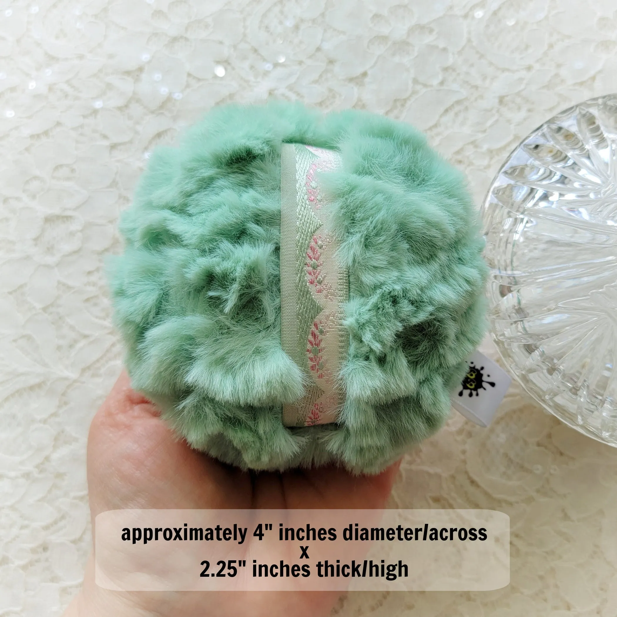 JADE GREEN Powder Puff, 4 inch