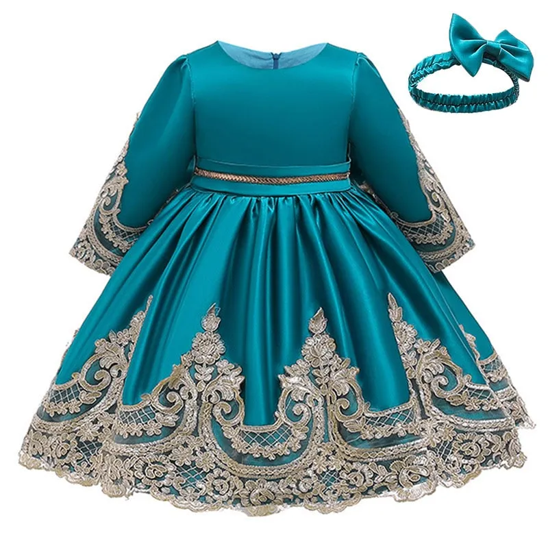 Kids New Year Christmas Dress For Girls Elegant Princess Dress Children Girls 1 Year Birthday Wedding Evening Party Dress