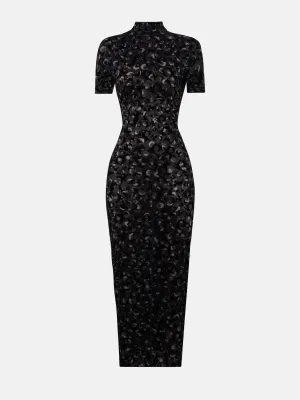 Knockout Dress Black Leopard Print