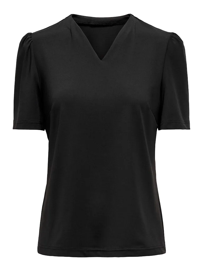 Lanie V-Neck Top - Black