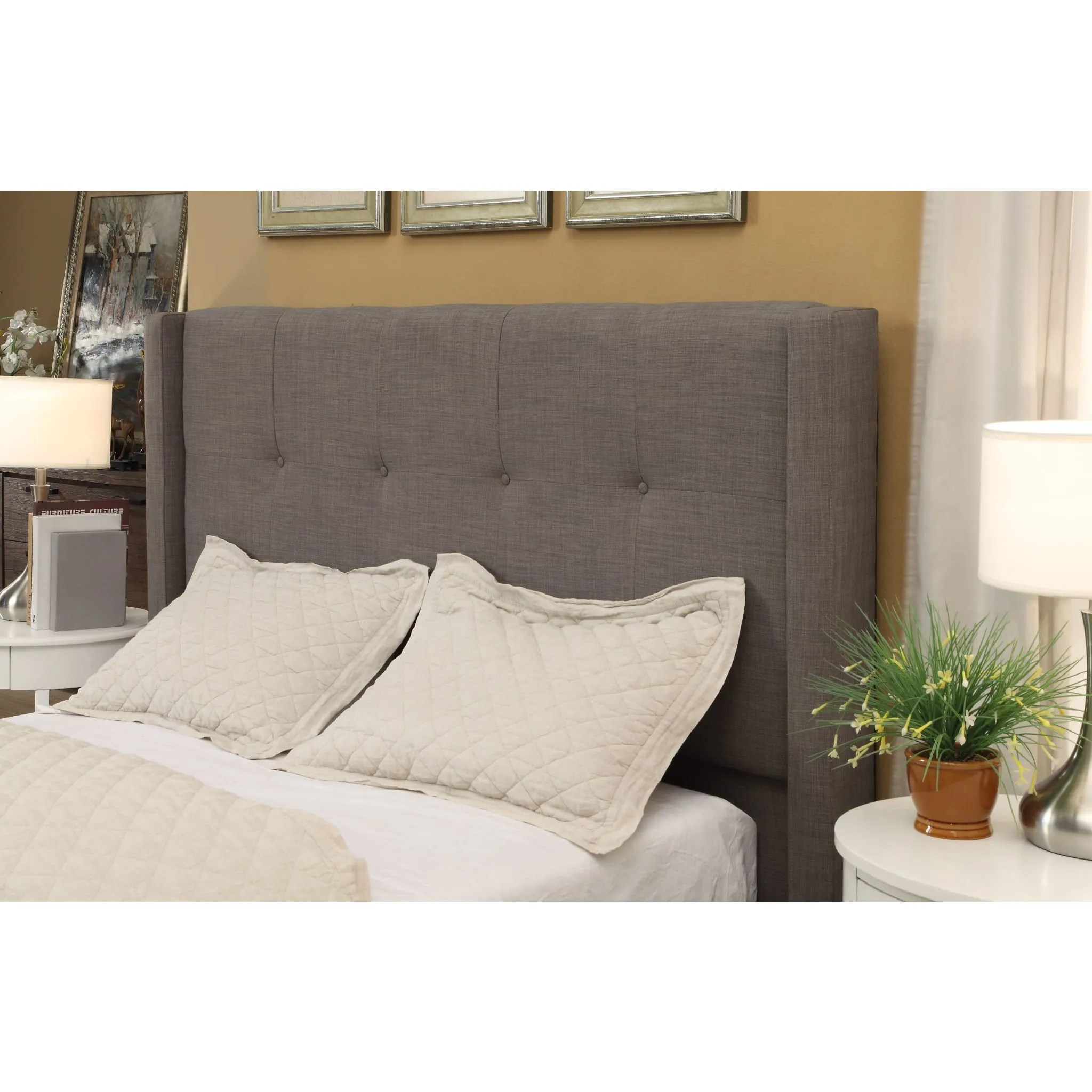 Madeleine Wingback Upholstered Platform Storage Bed