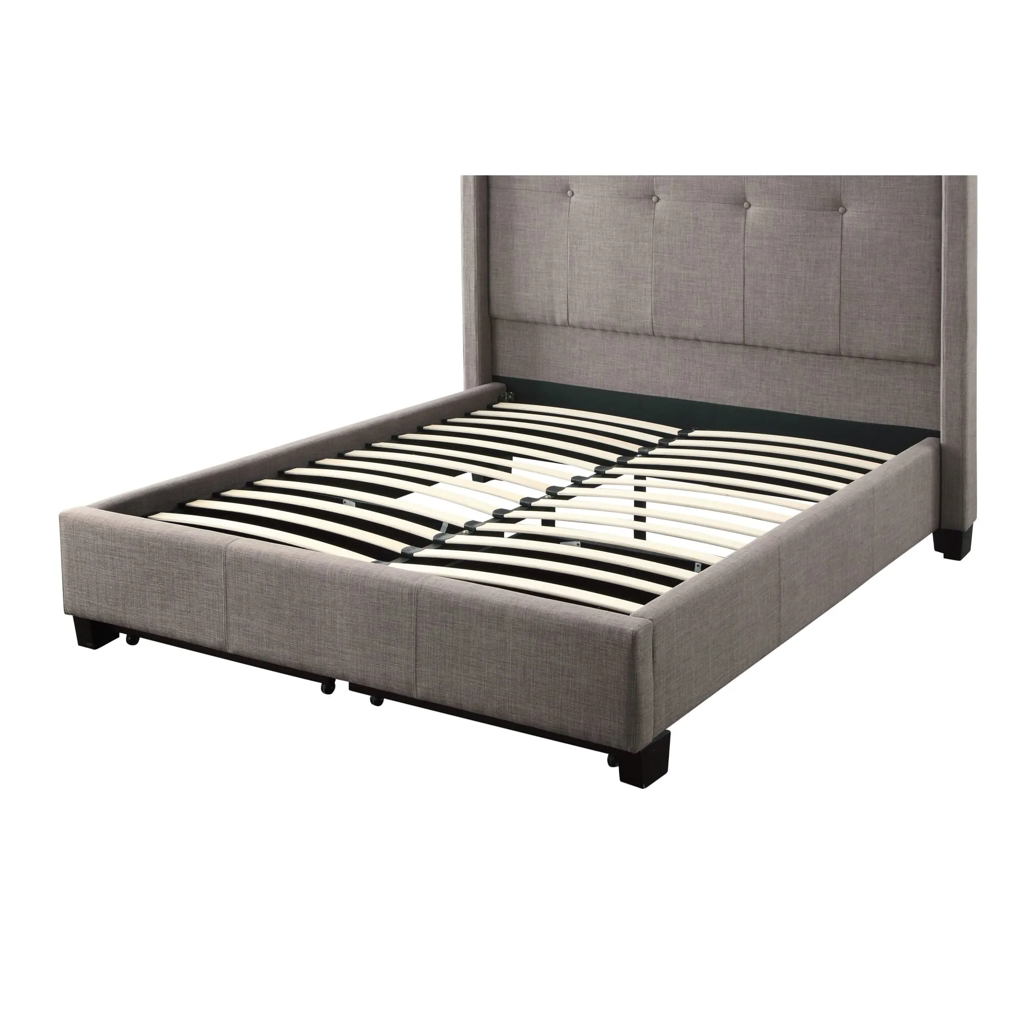 Madeleine Wingback Upholstered Platform Storage Bed