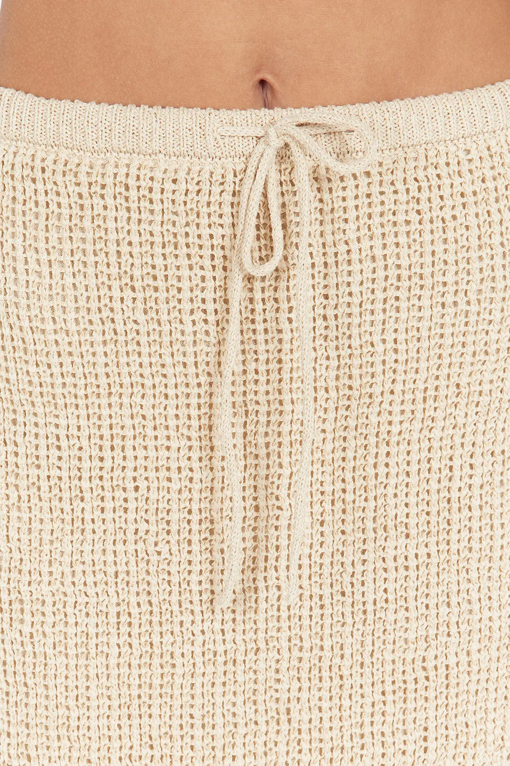 MARGOT WHEAT CROCHET MINI SKIRT