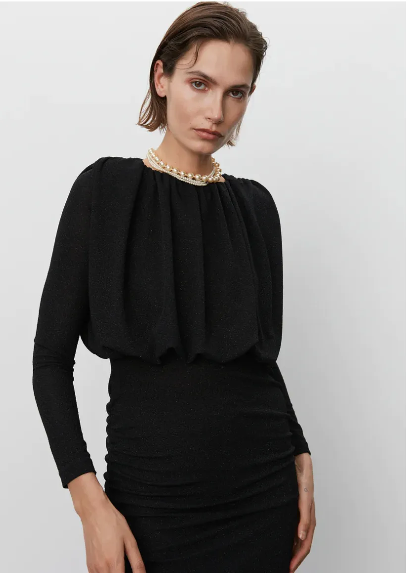 Marion Black Midi Length Dress