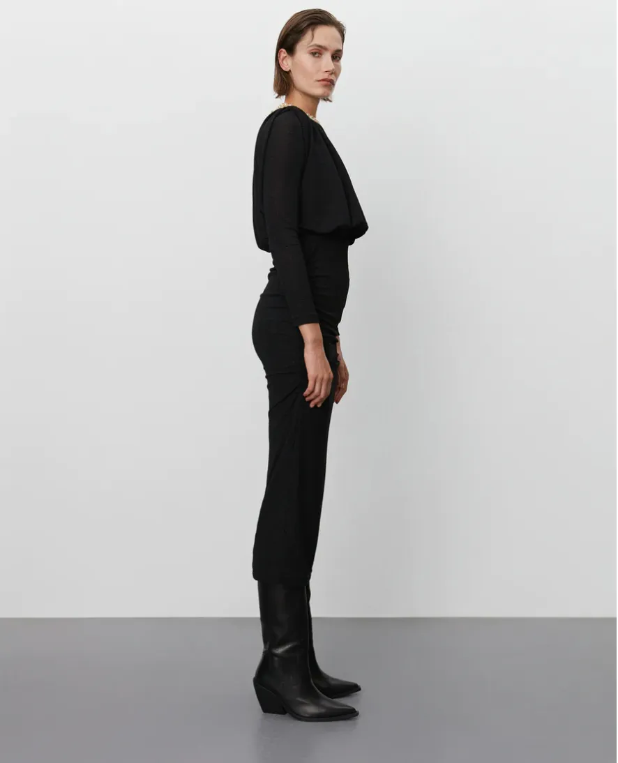 Marion Black Midi Length Dress