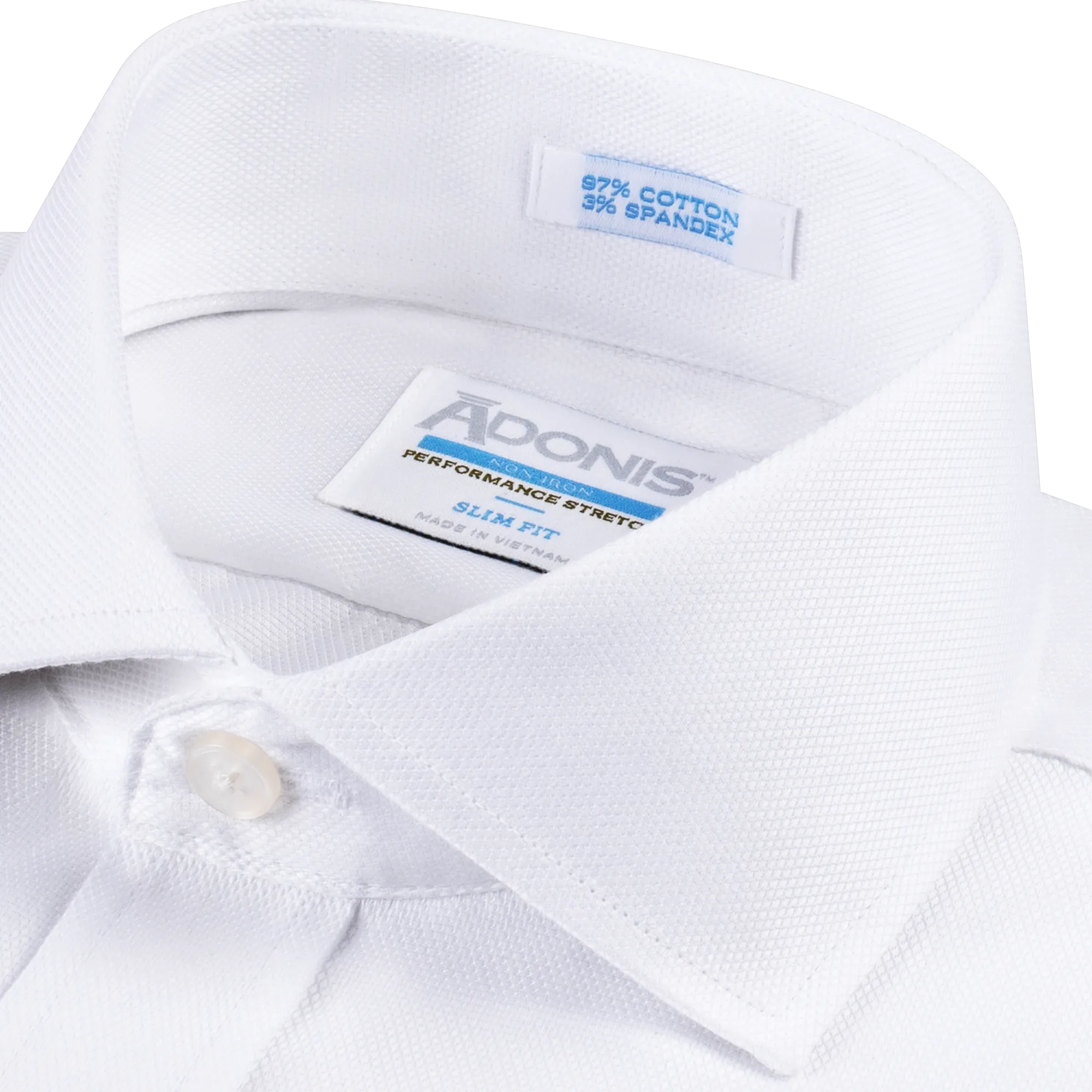 Mens Classic Fit Non Iron Cotton "Performance Stretch Diamond" Dress Shirt