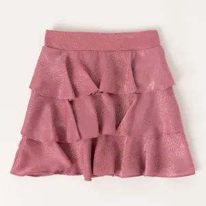 Metallic Dot Tiered Skirt