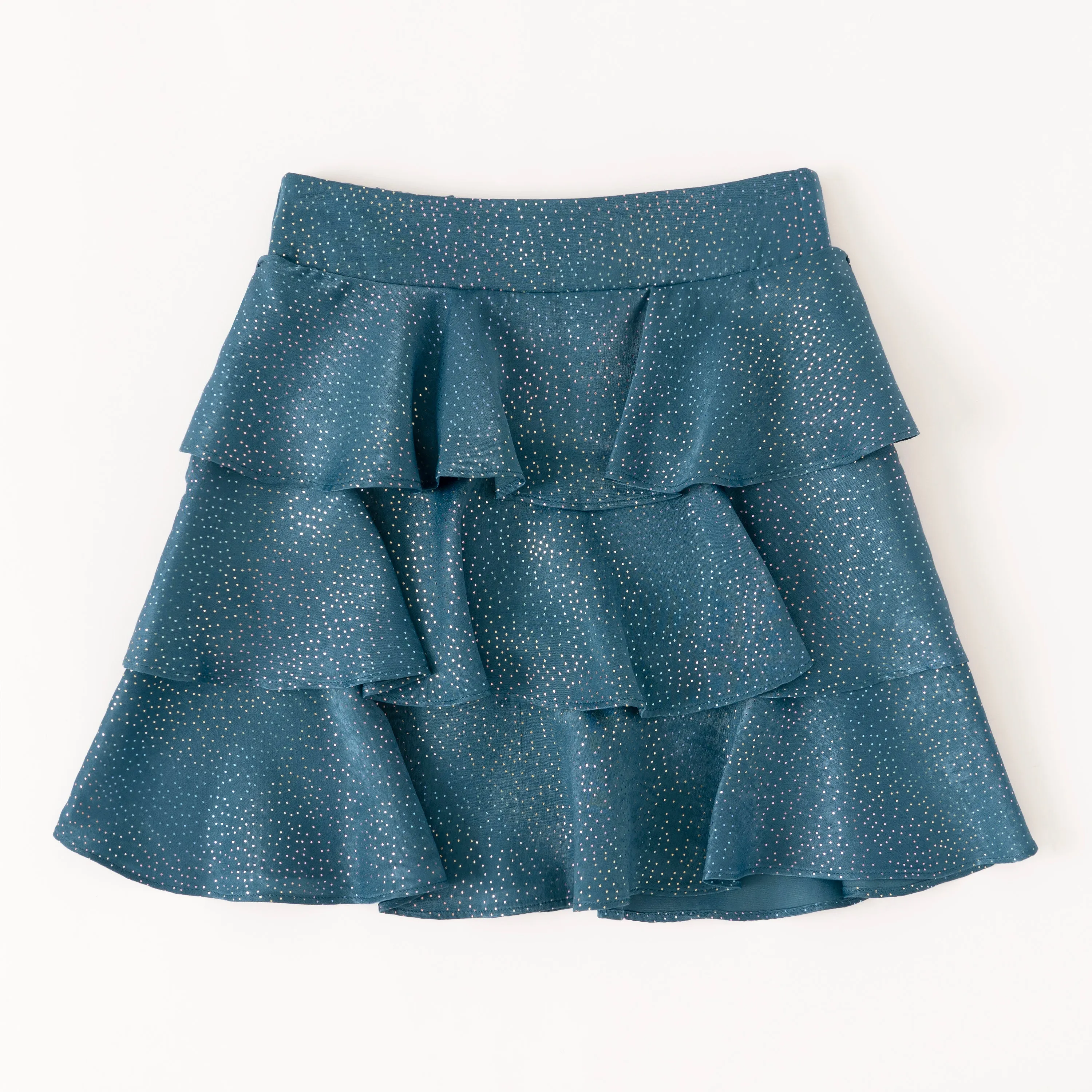 Metallic Dot Tiered Skirt