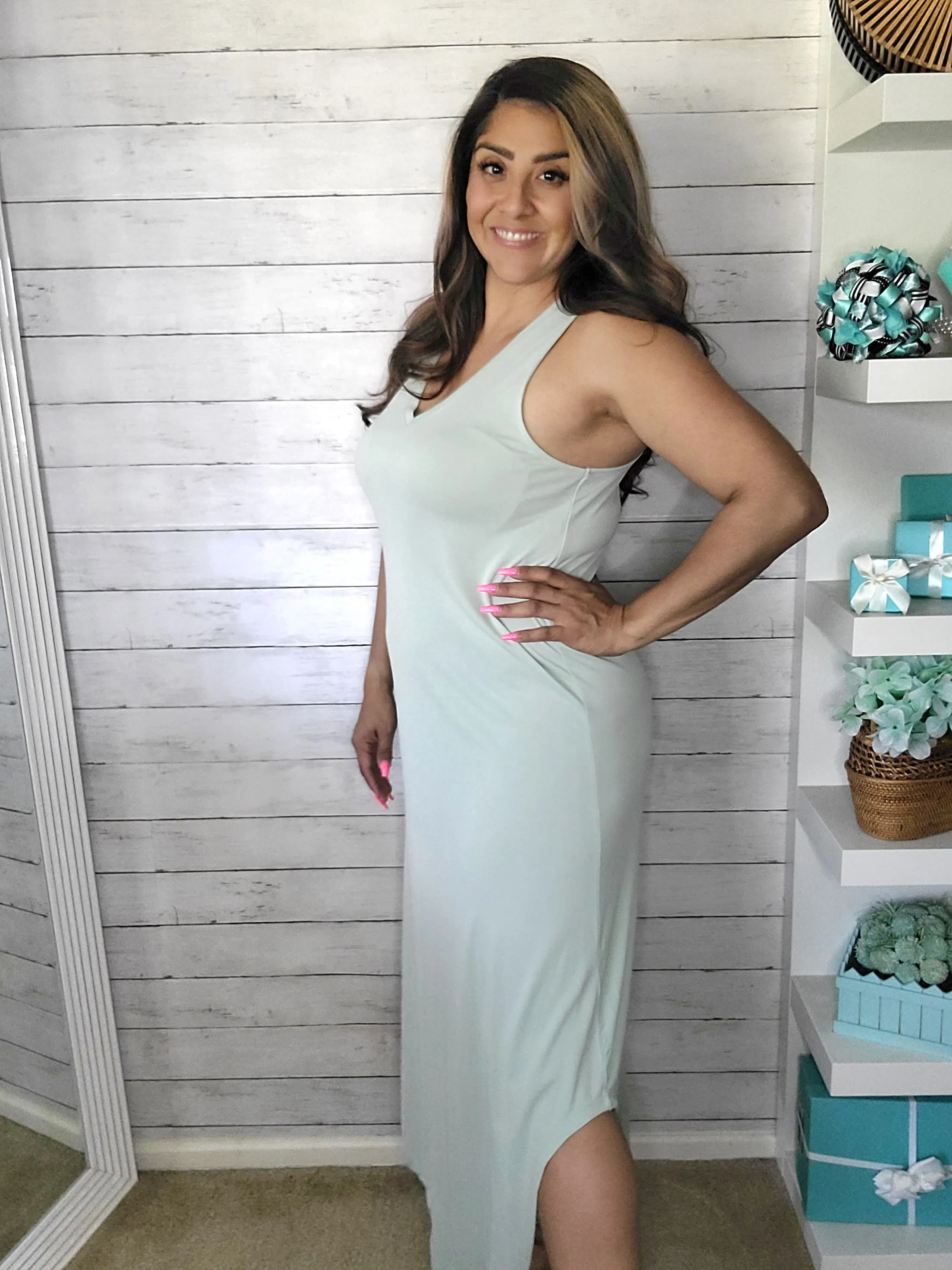 Mint Sleeveless Midi Dress