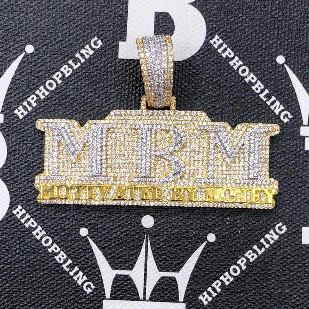 Motivated By Money CZ Hip Hop Bling Bling Pendant