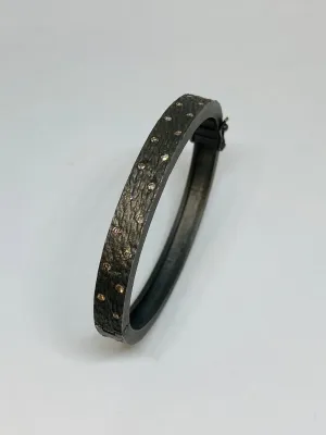 Nathan & Moe Textured Bracelet with diamonds