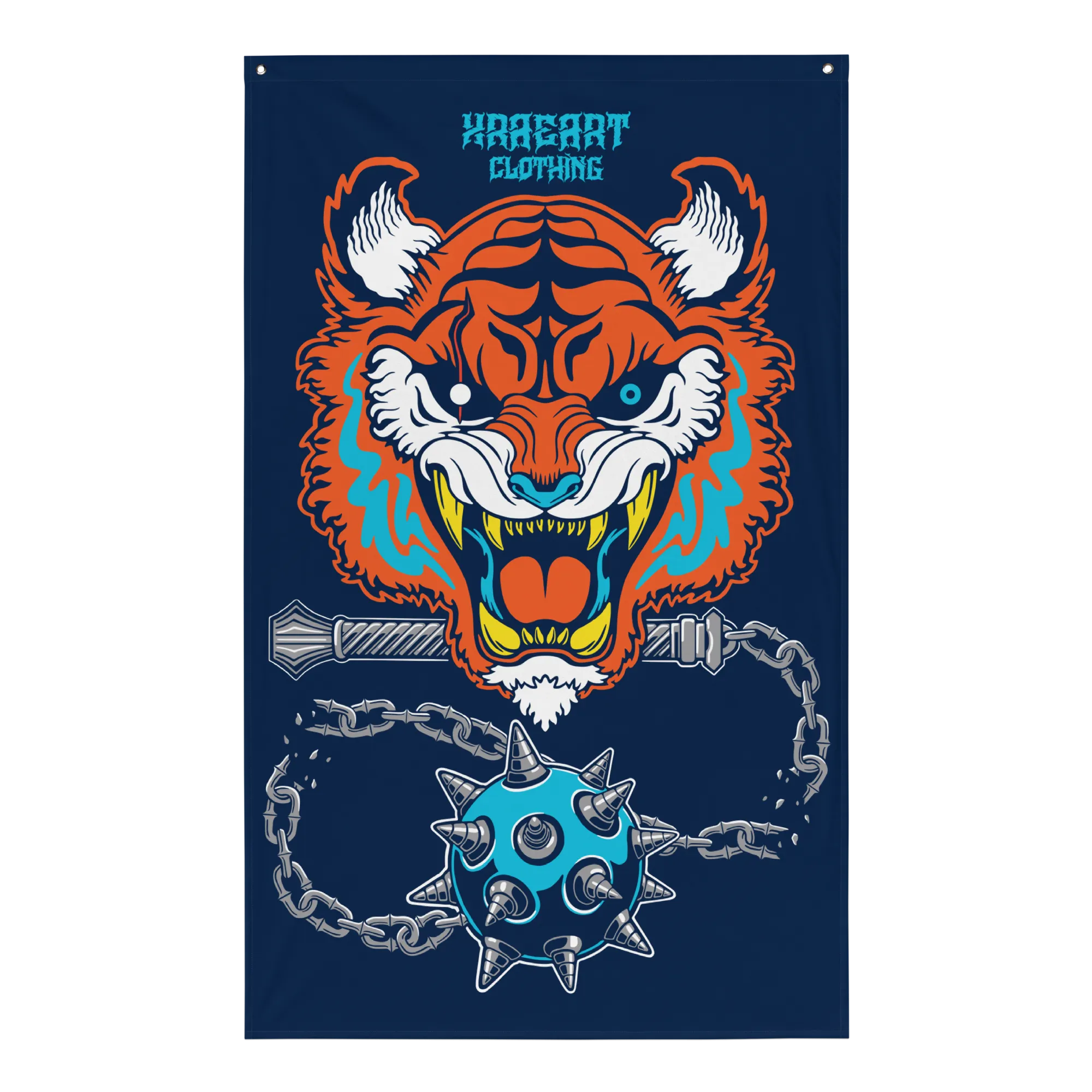 NO MASTERS Orange Tiger Tapestry