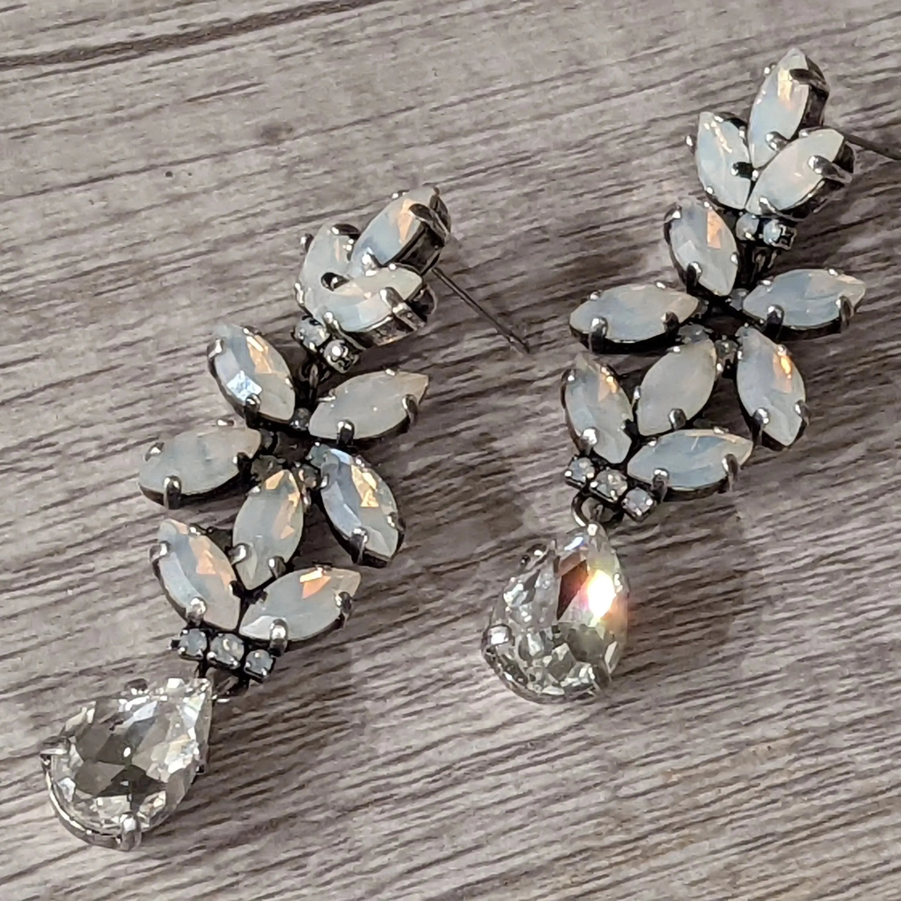 Opal Crystal Drop Earrings Vryan