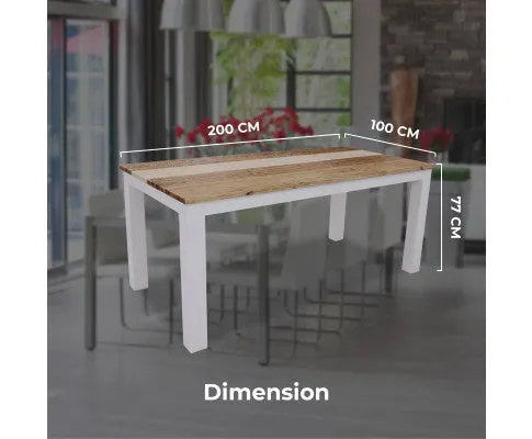 Orville Dining Table 200cm Solid Acacia Wood Home Dinner Furniture - Multi Color