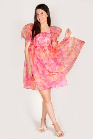 Pink Floral Mini Dress - FINAL SALE