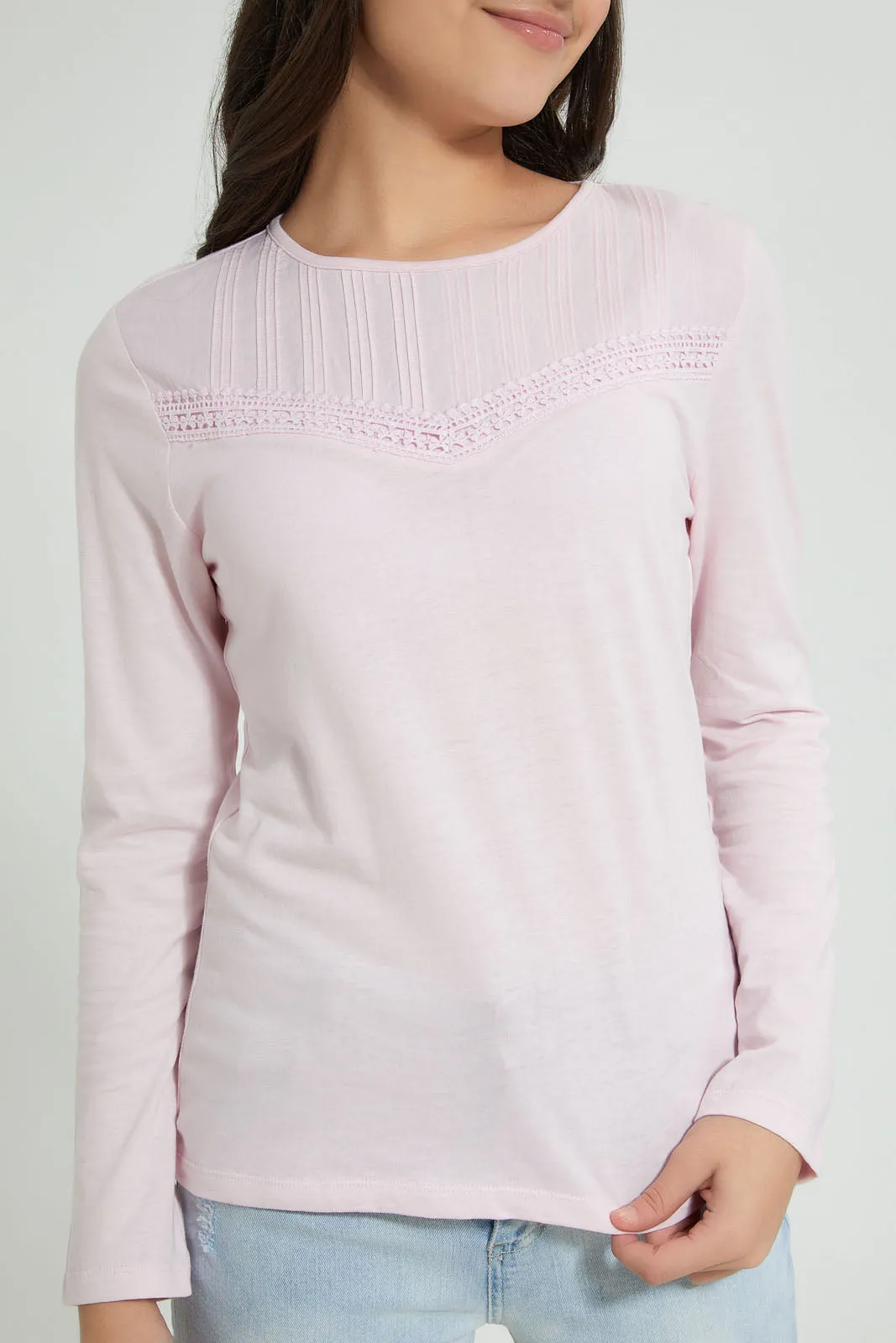 Pink Pleated Top