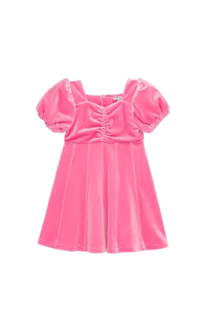 Princess Puff Sleeve Velour Dress | 2-6