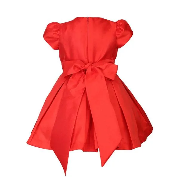 RED MIKADO SILK BALL DRESS