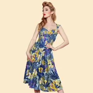 Roman Holiday Dress in Blue Paradise