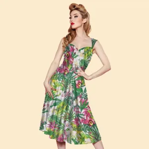 Roman Holiday Dress in Green Paradise