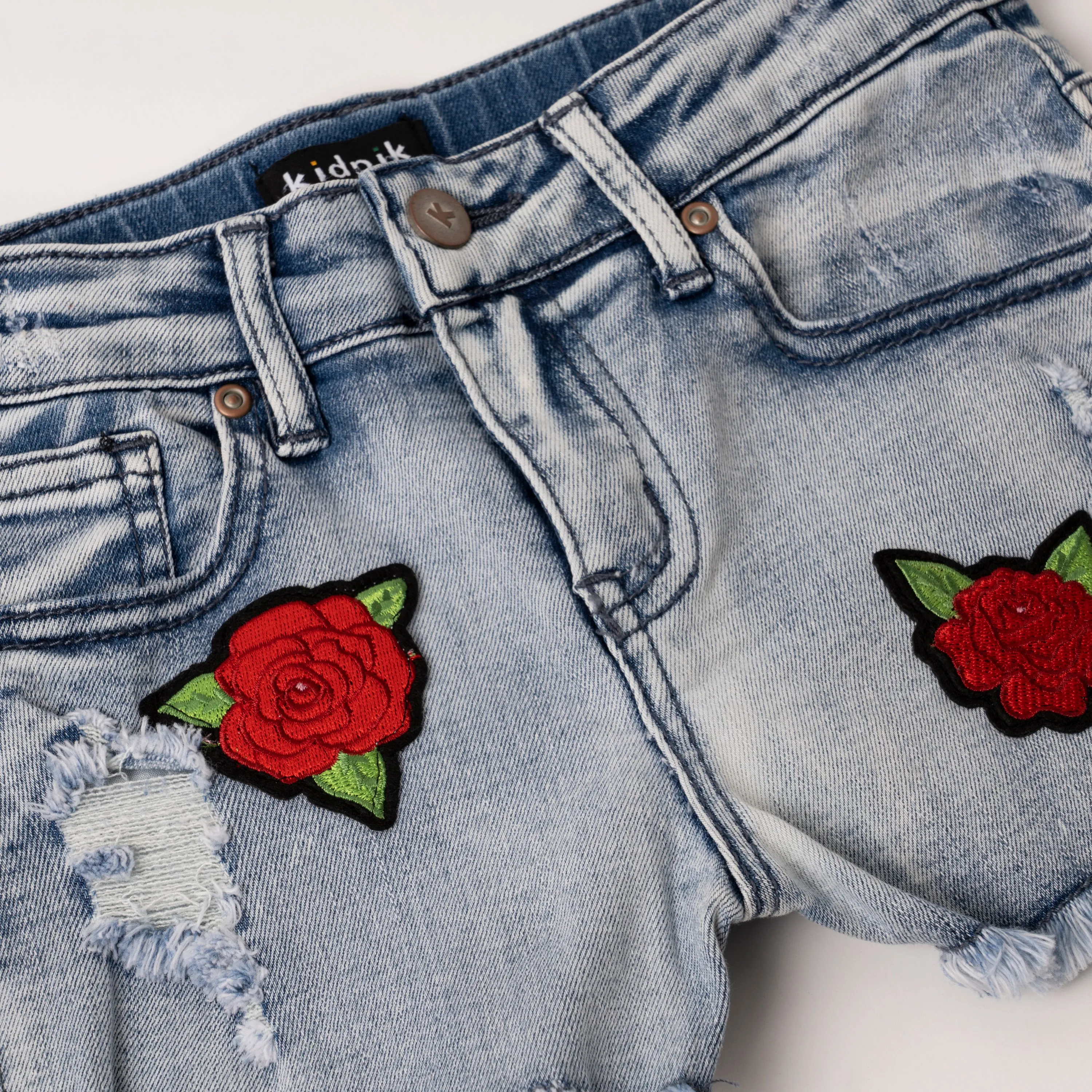 Rose Patched Denim Short