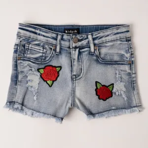 Rose Patched Denim Short