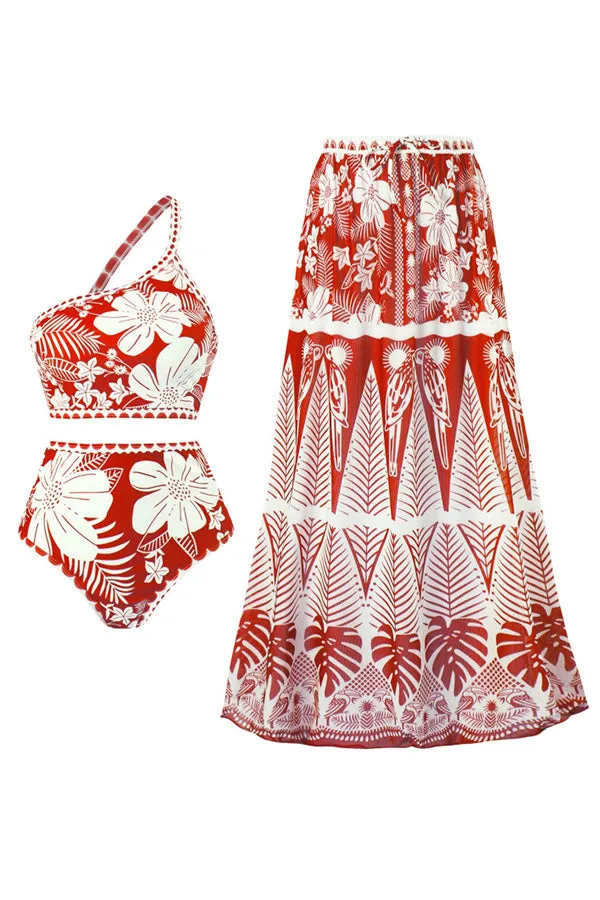 Sexy Bikini Swimsuit & Cover-Up Skirt Three Pieces Set