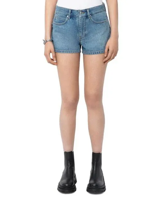 Sina Denim Eco Strass Short