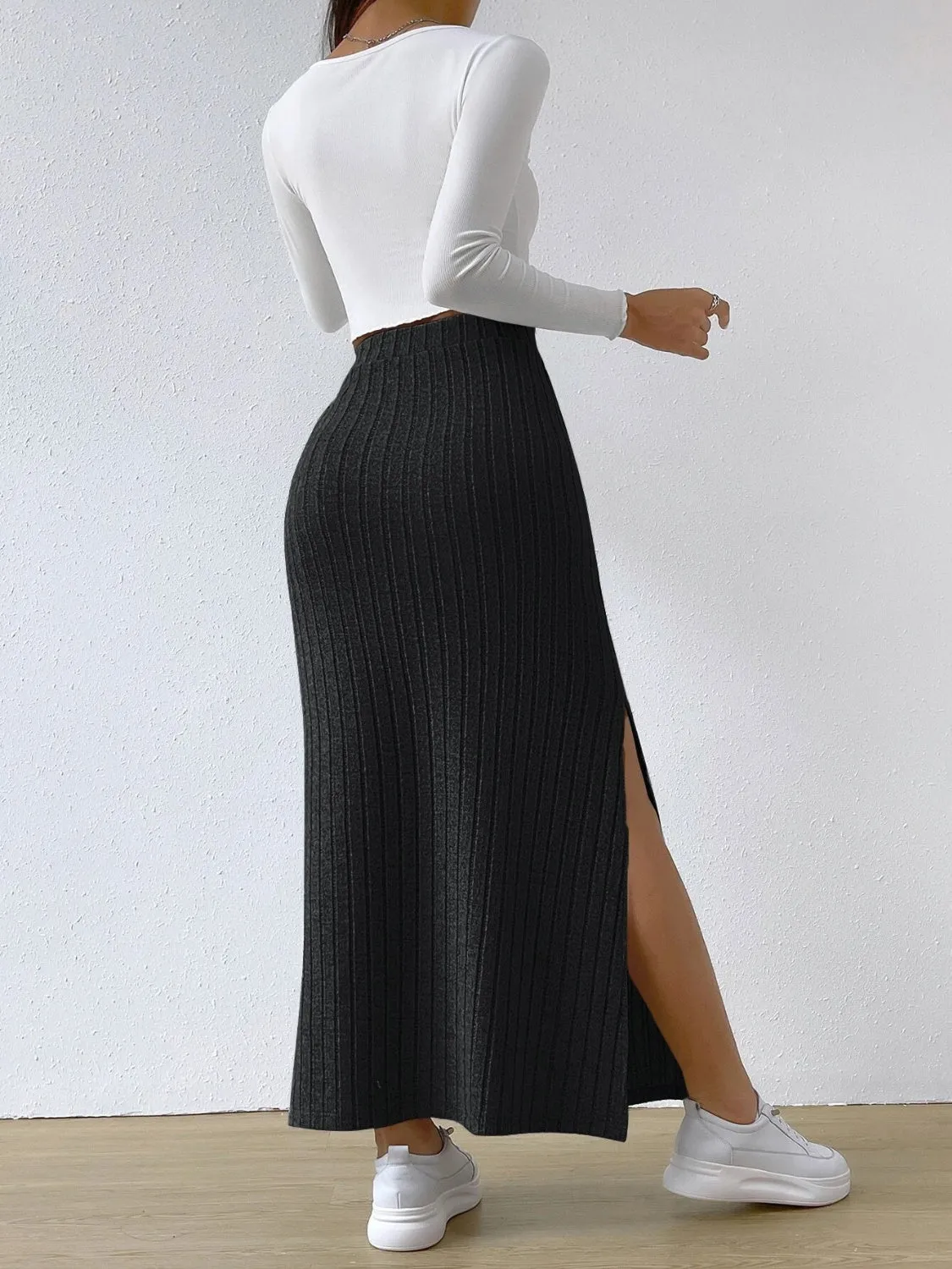 Slit High Waist Skirt