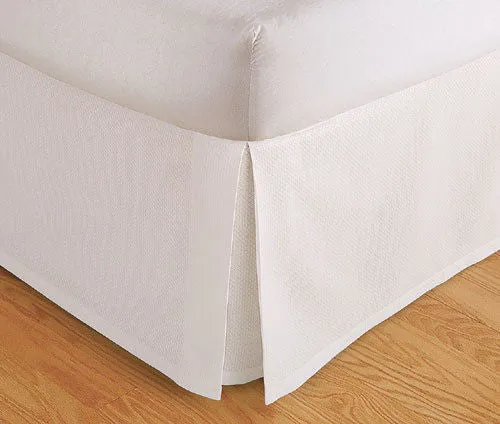 Tailored Bed Skirt. Dust Ruffle, Pleated, 14" Drop