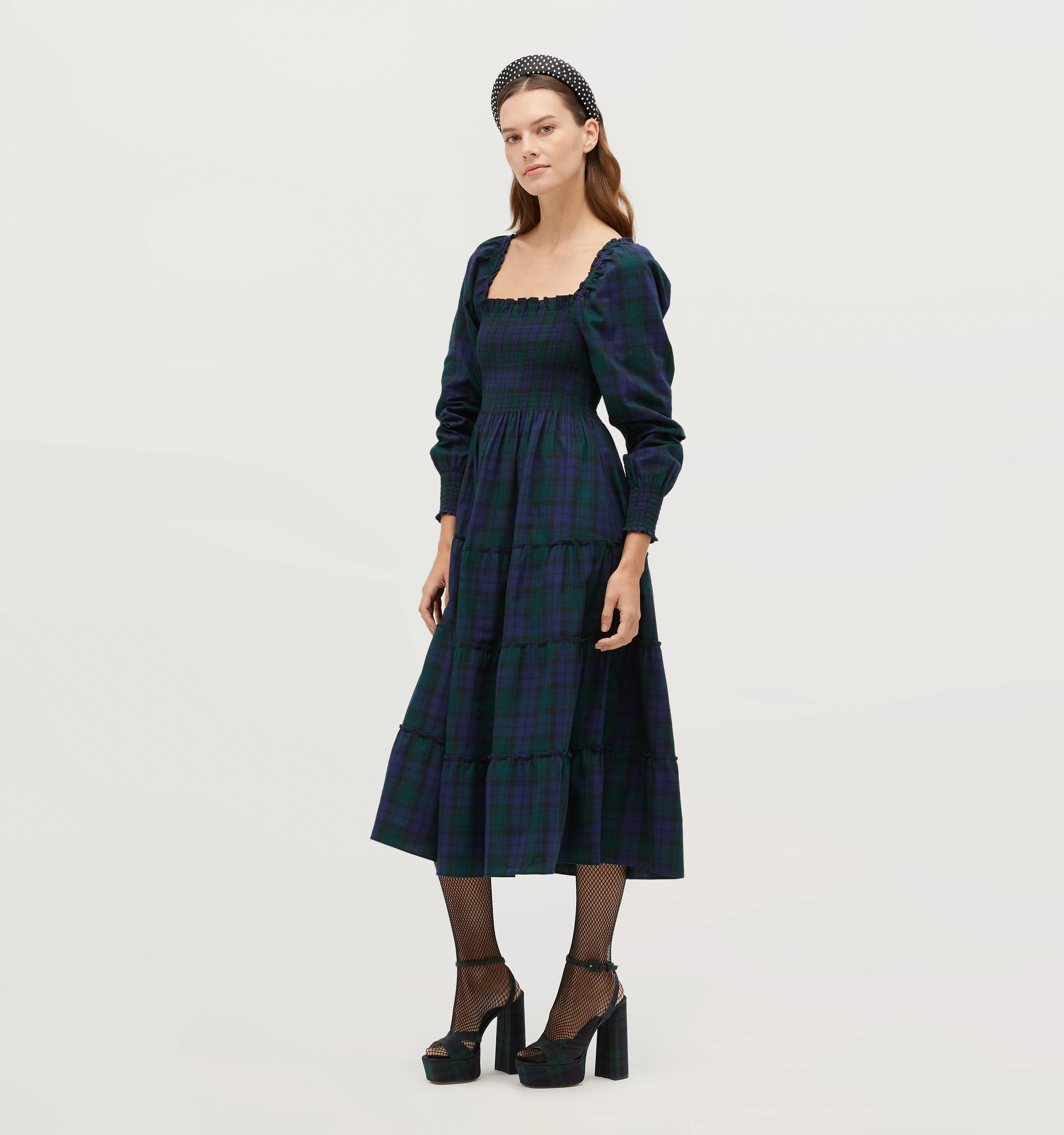 The Naomi Nap Dress - Blackwatch Tartan