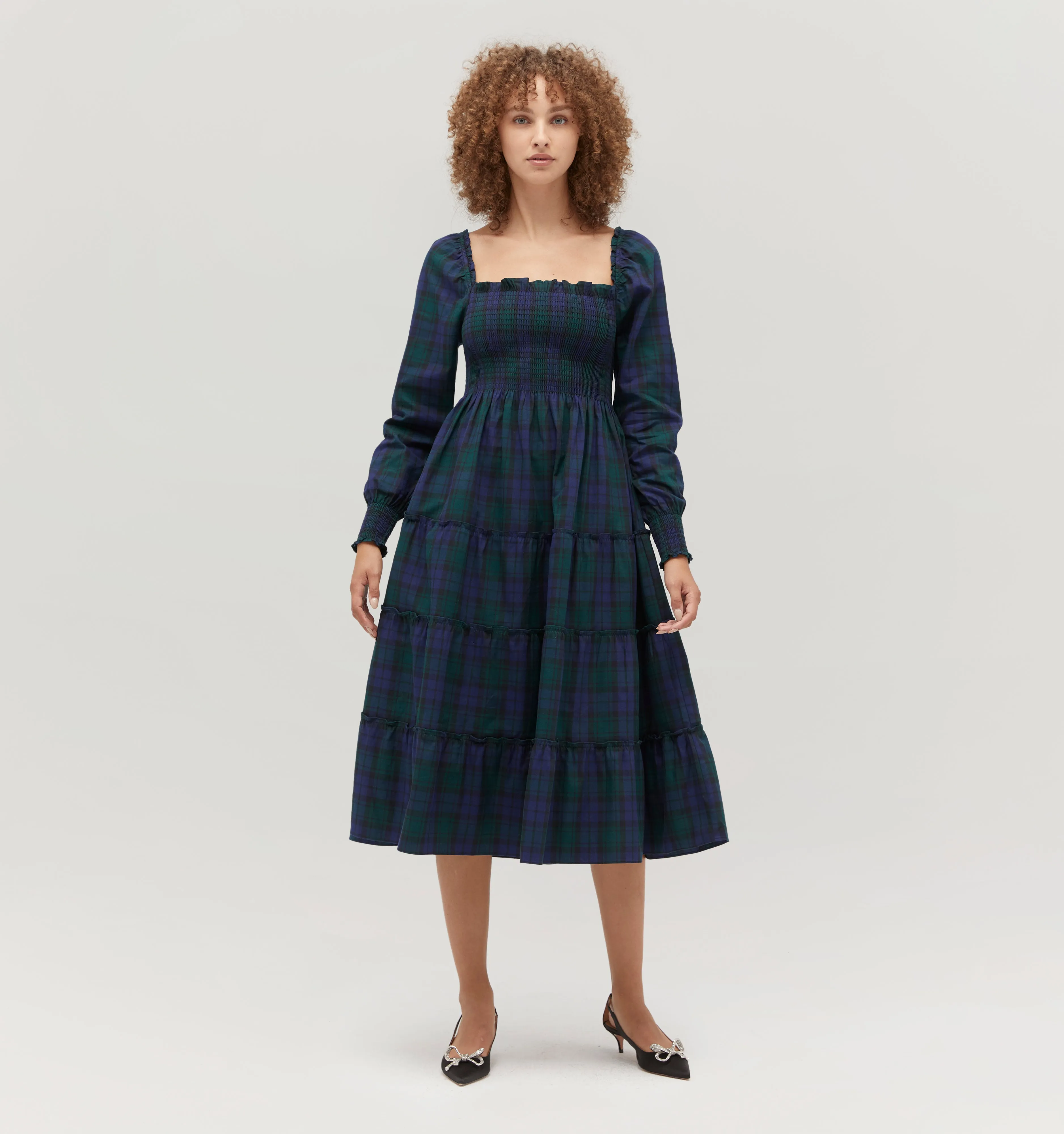 The Naomi Nap Dress - Blackwatch Tartan