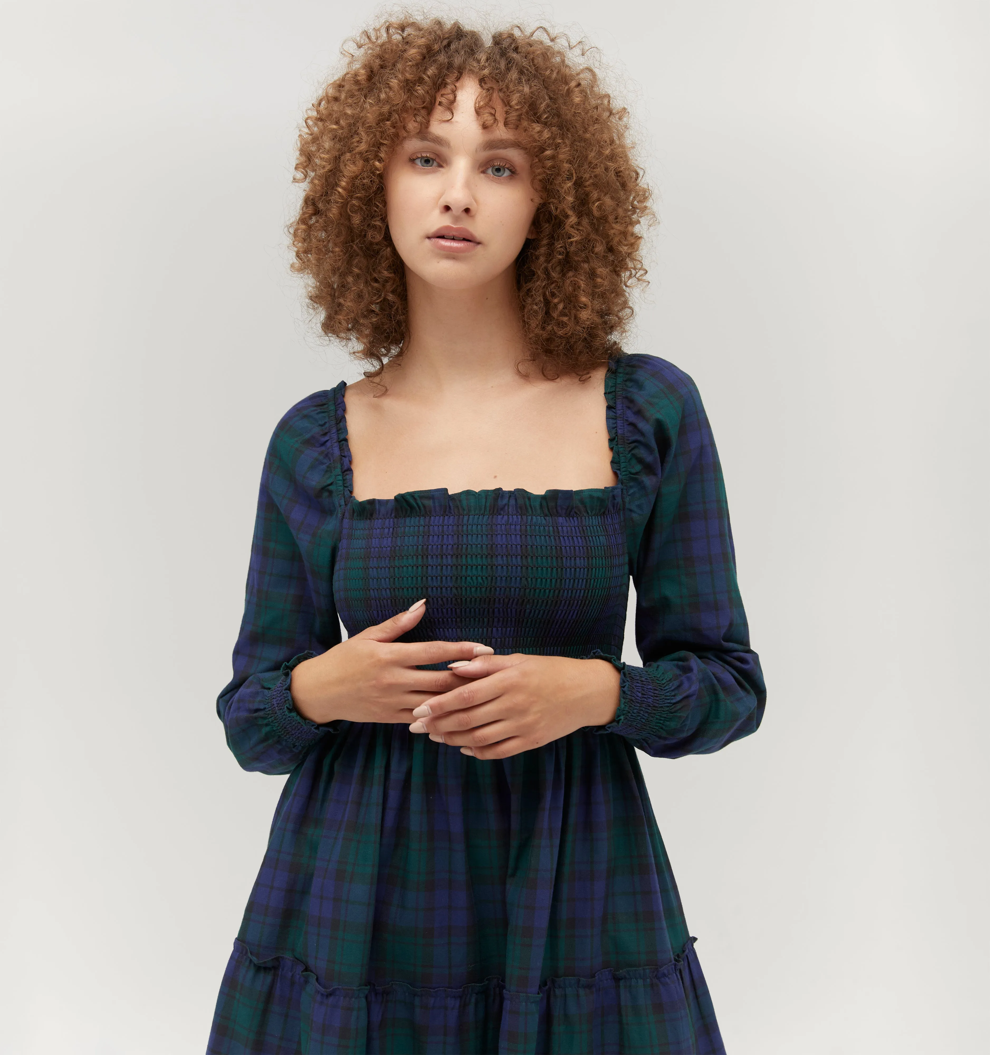 The Naomi Nap Dress - Blackwatch Tartan