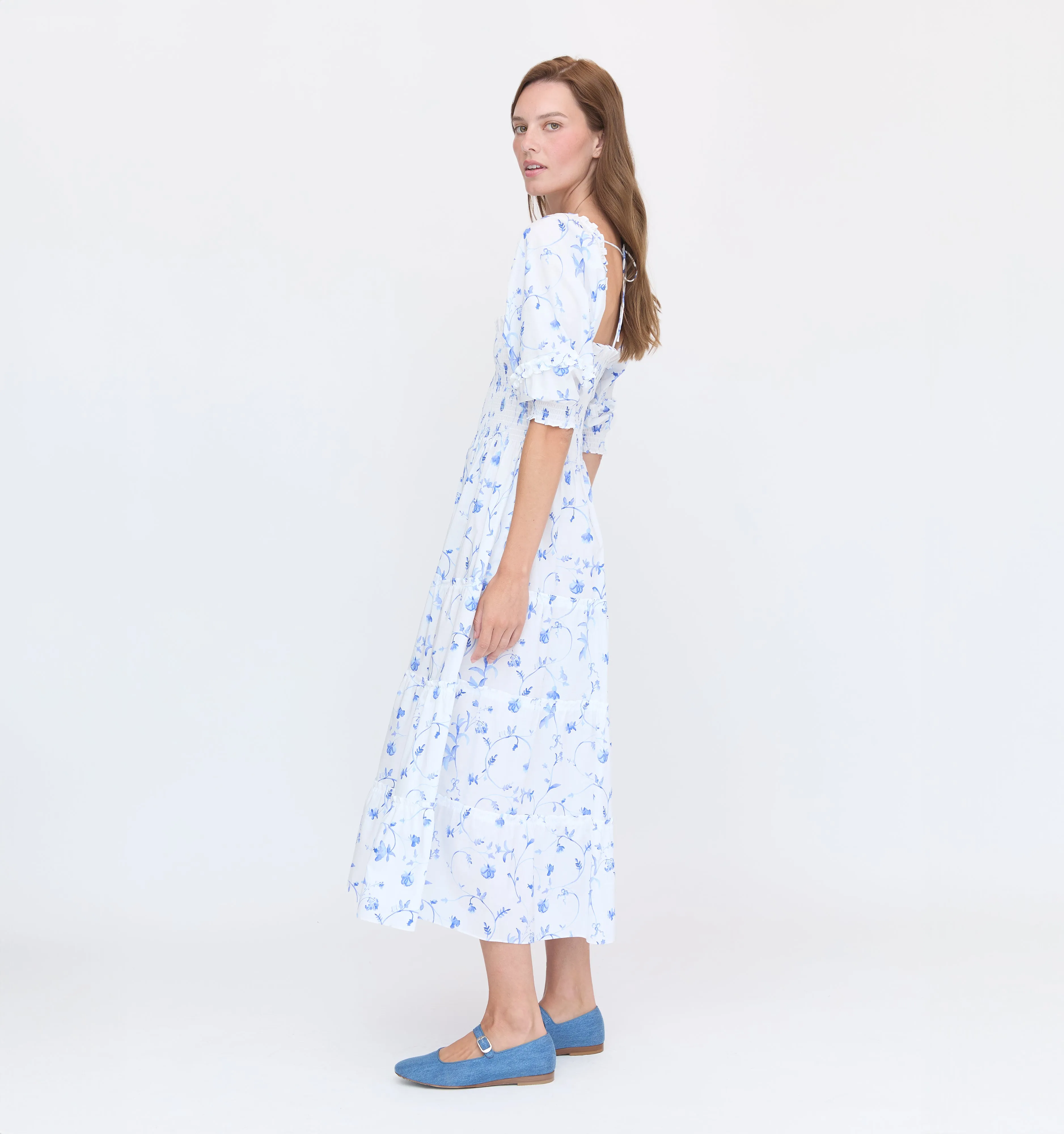 The Nesli Nap Dress - Blue Botanical