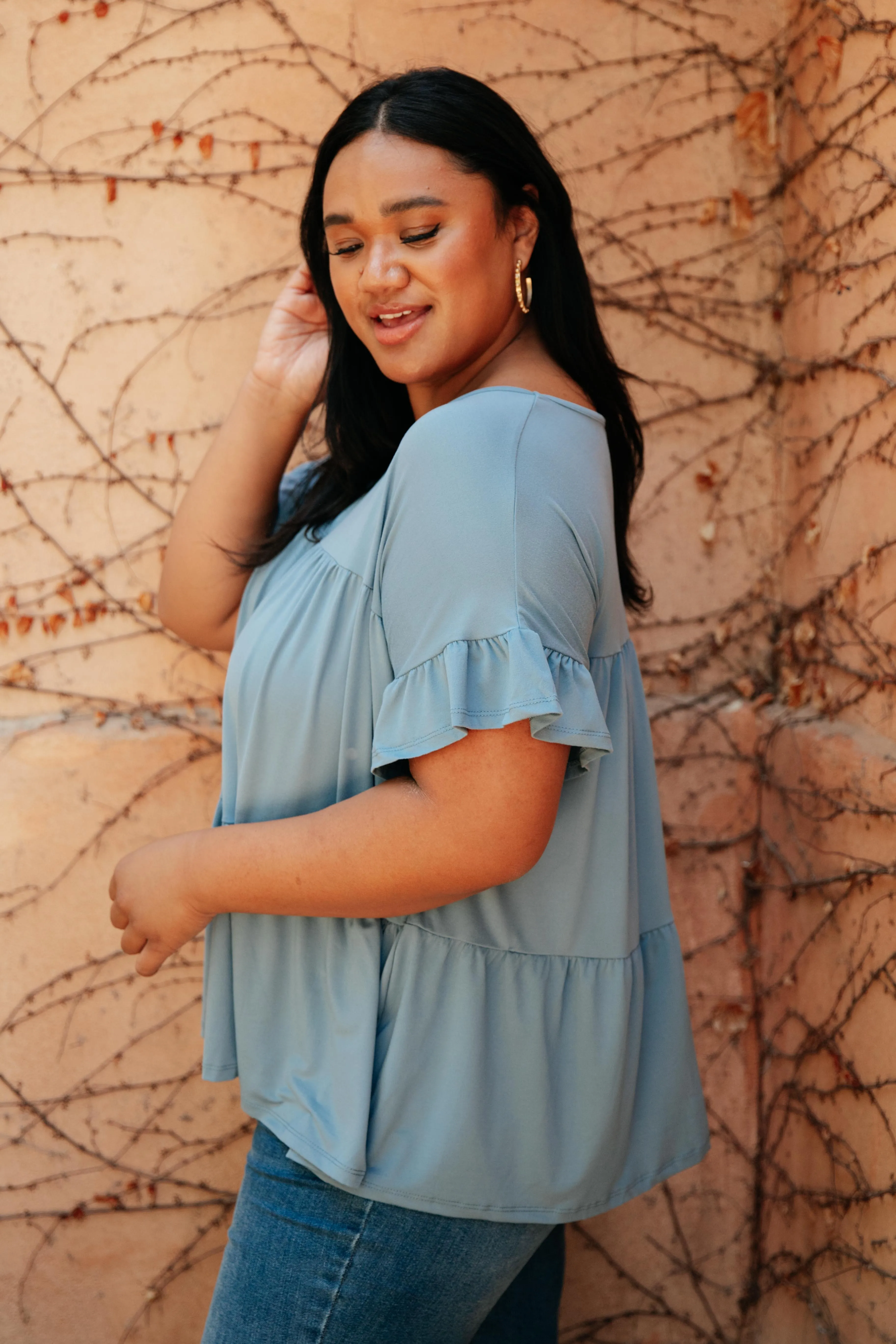 Tiered Top in Denim