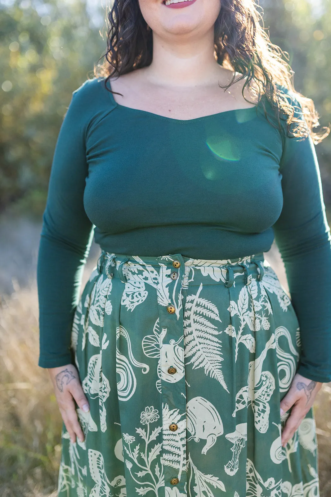 Trices Skirt in Emerald Woodland Wonder