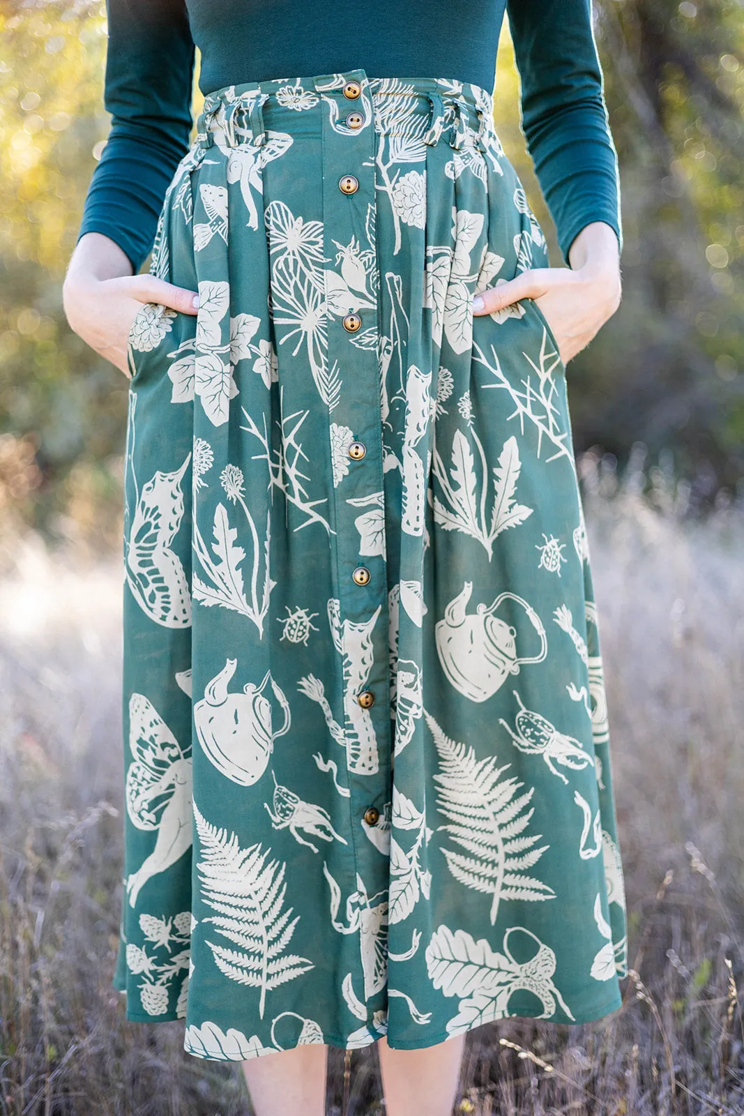 Trices Skirt in Emerald Woodland Wonder