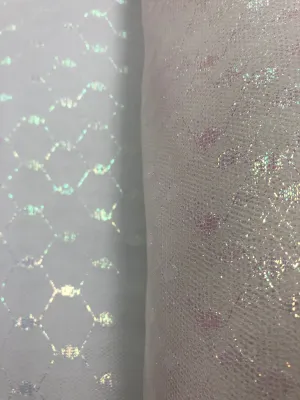 Tutu Net - 55-inches Wide White with Iridescent Design Back In Stock in a Stiffer Hand!