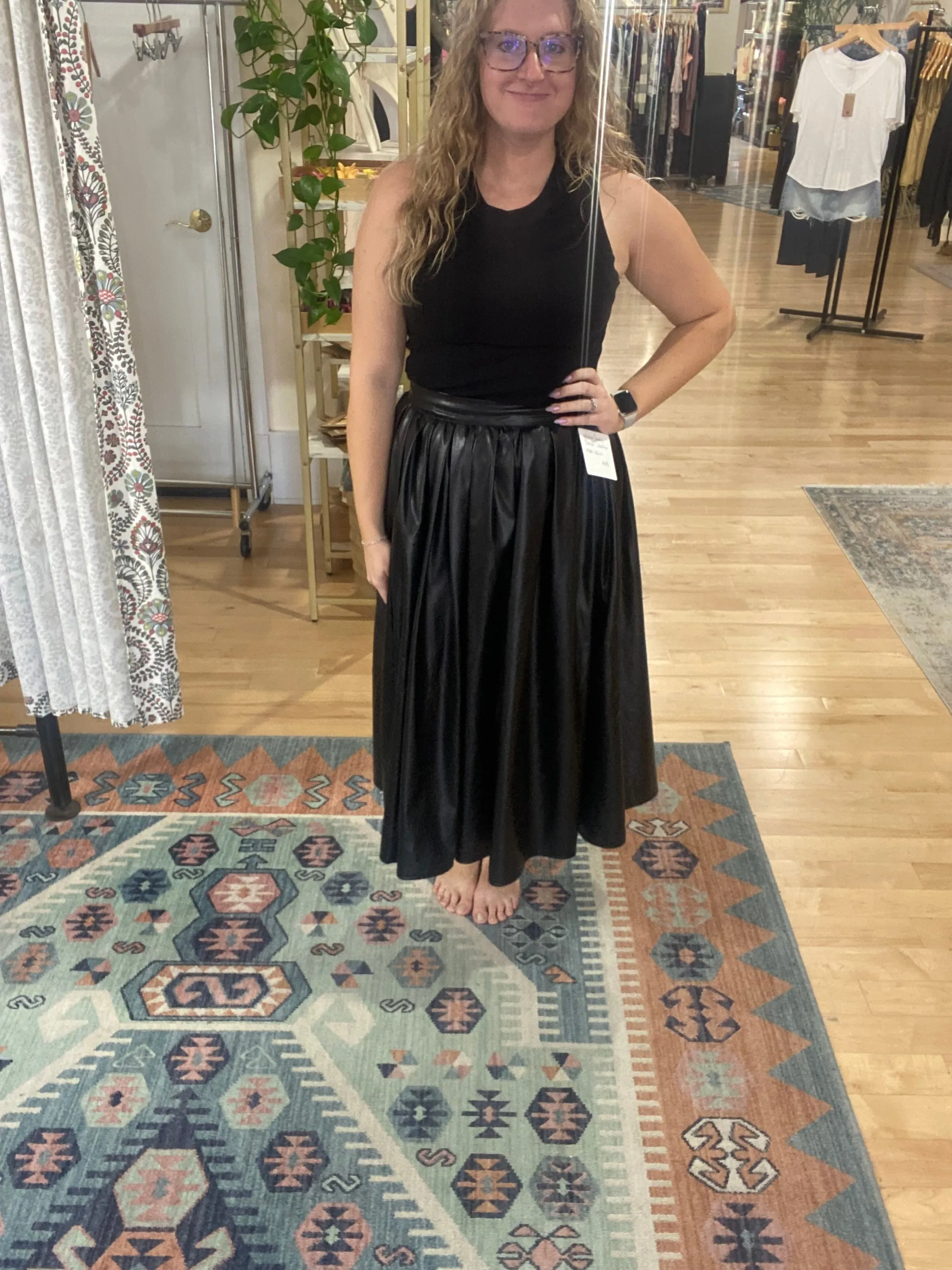 Urban Daizy Black Leather Maxi Skirt Ks Boutique