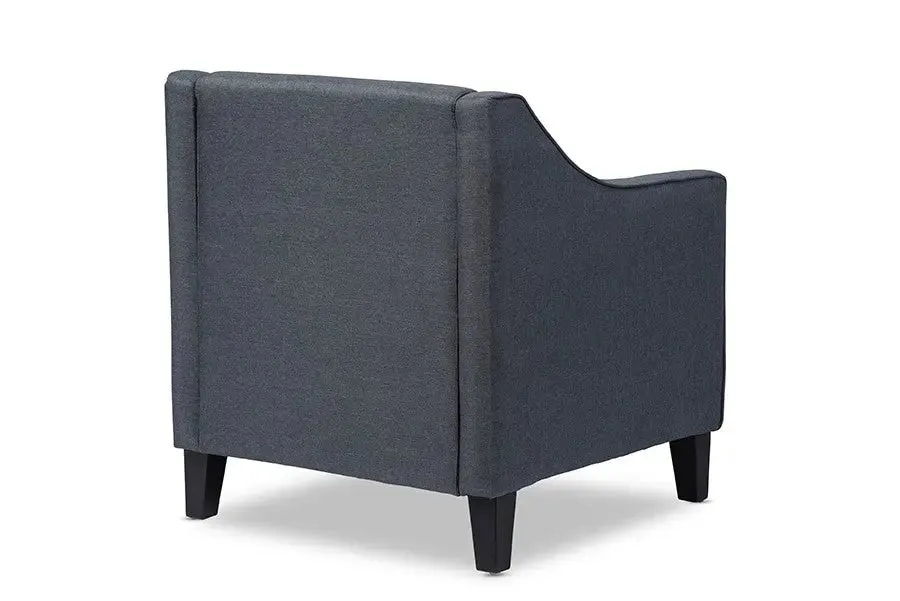 Vienna Grey Fabric Upholstered Button-tufted Armchair