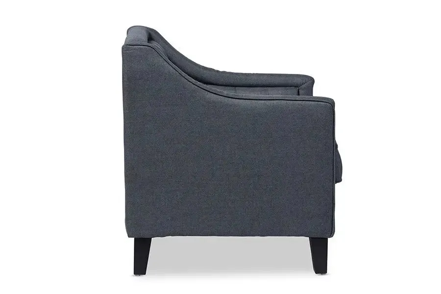 Vienna Grey Fabric Upholstered Button-tufted Armchair