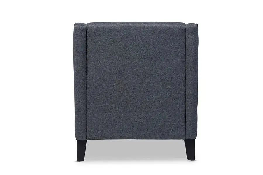 Vienna Grey Fabric Upholstered Button-tufted Armchair