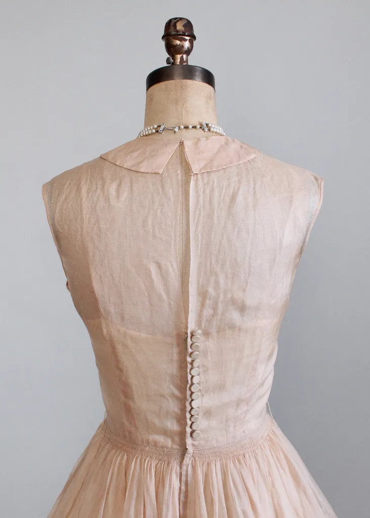 Vintage 1950s Sorbonne Silk Organza Dress