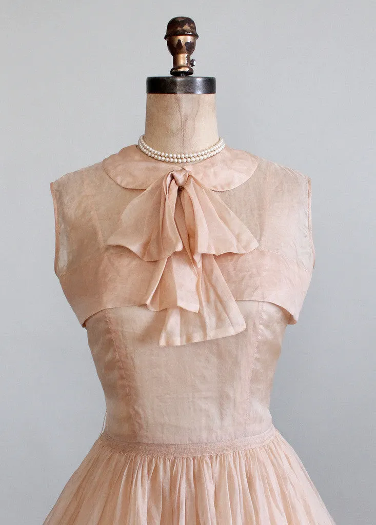 Vintage 1950s Sorbonne Silk Organza Dress