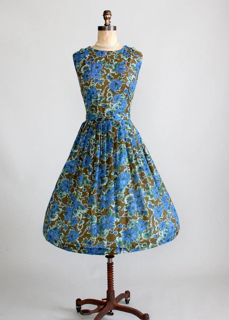 Vintage 1960s English Garden Day Dress