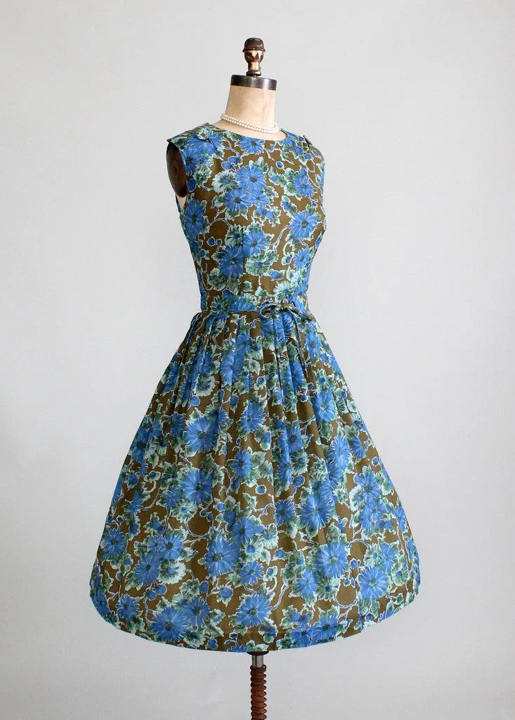 Vintage 1960s English Garden Day Dress