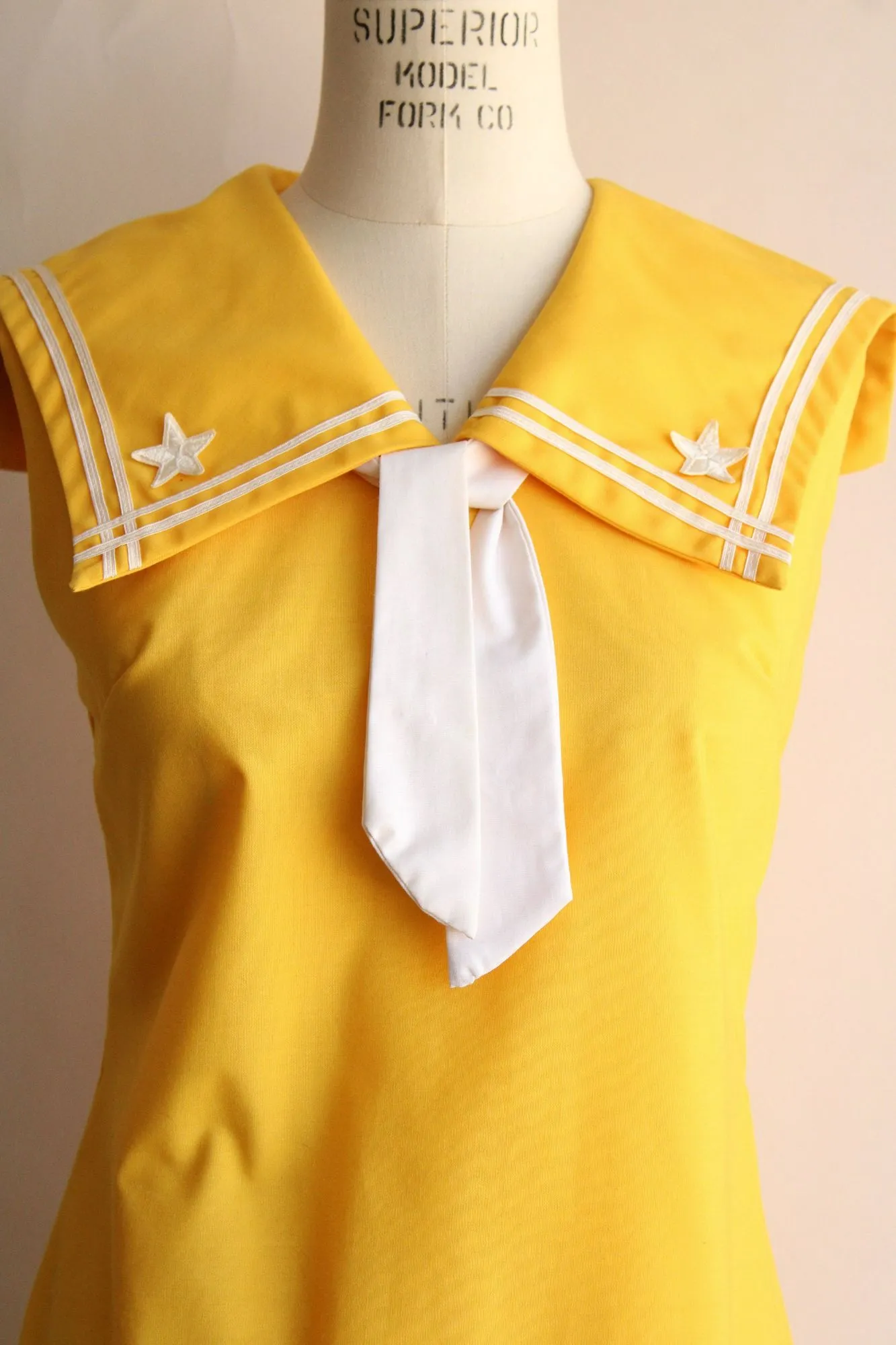 Vintage 1960s Yellow Sailor Collar Scooter Dress