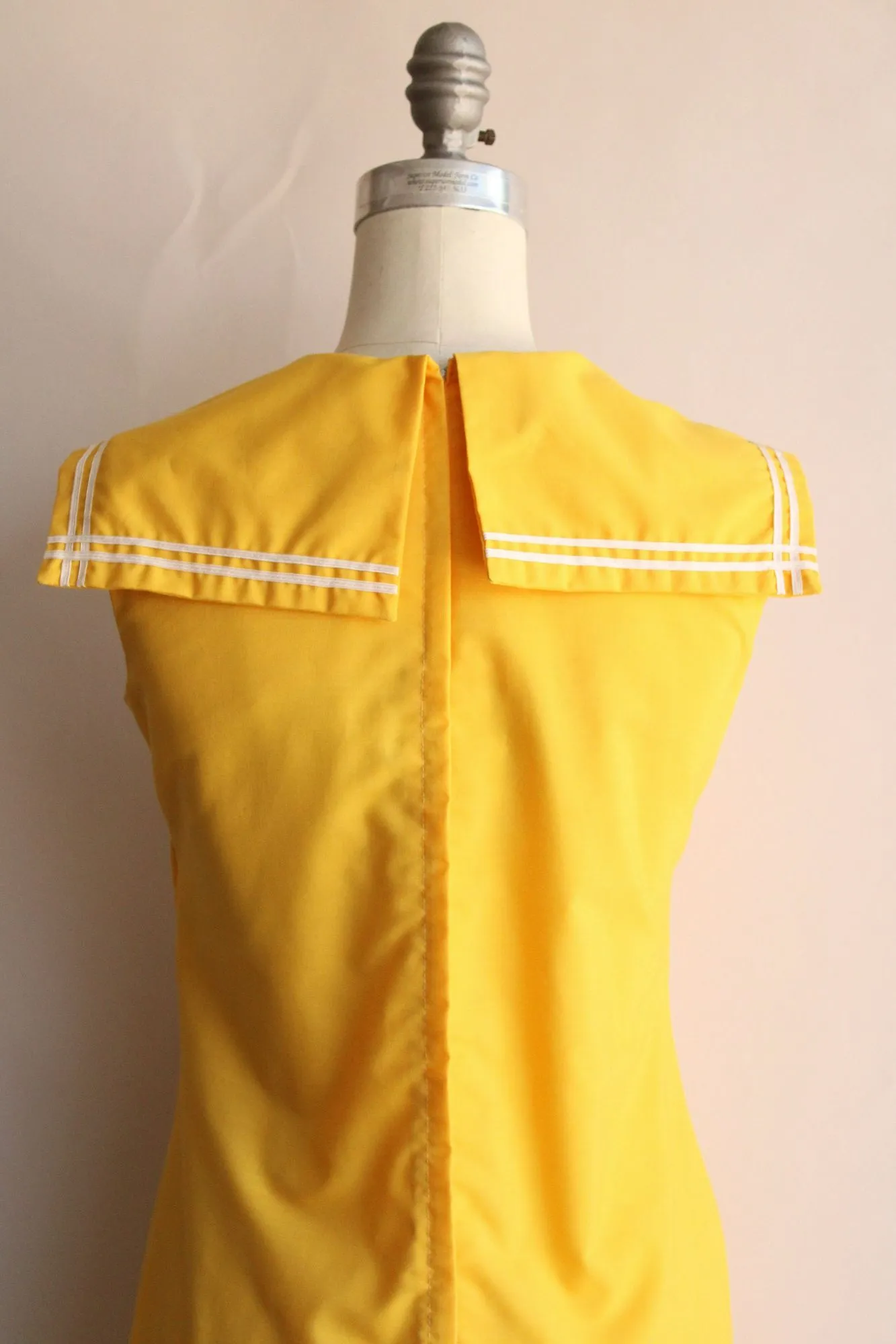 Vintage 1960s Yellow Sailor Collar Scooter Dress