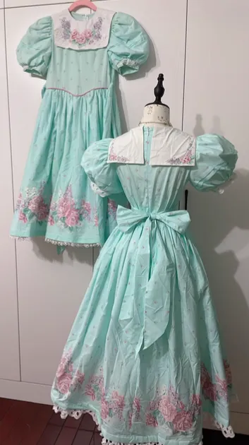 Vintage Remake Princess Puff Sleeves Dress