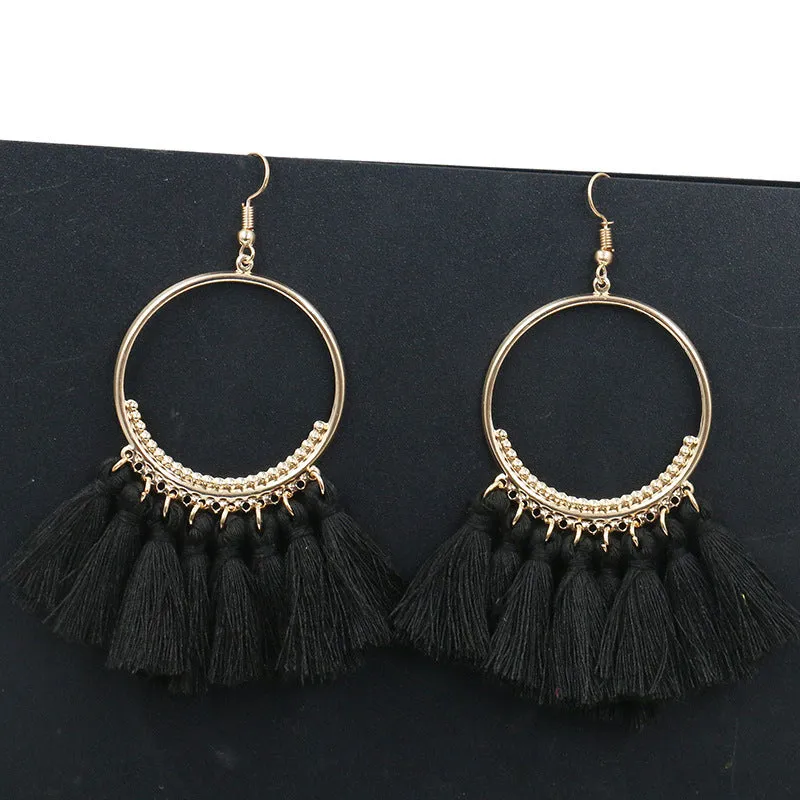 Women's Bohemian Fashion Long Tassel Earrings